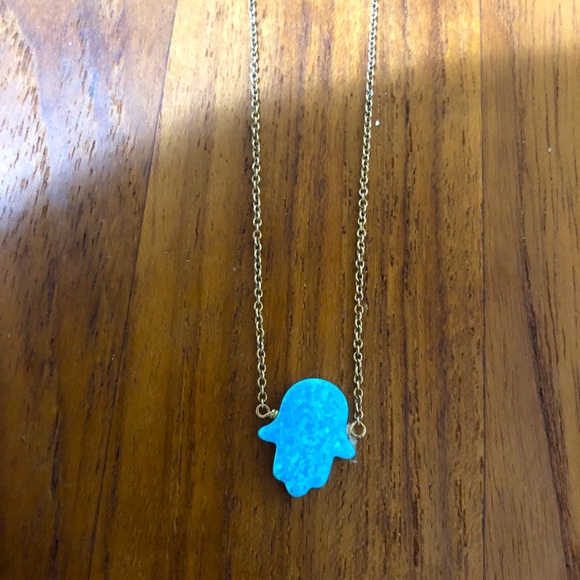 Authentic Opal and Gold Hamsa necklace - Picture 2 of 4